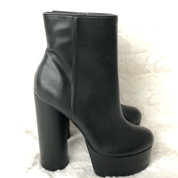 NWOT ASOS Shoes Vegan Leather Platform Boo… - Picture 2 of 8